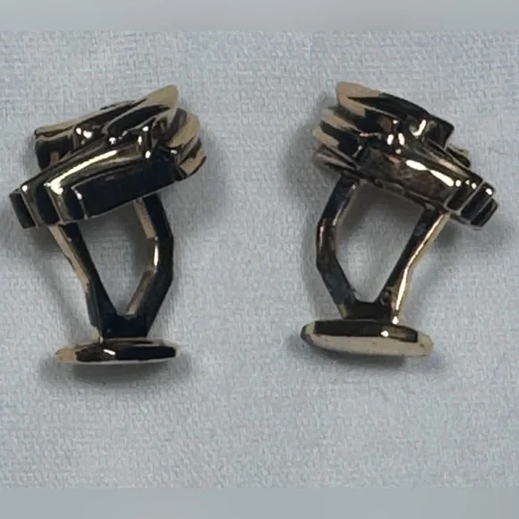 VTG Rick Cameron Wolf Head Cufflinks - Vermeil 925 Silver-Gilt 24k Gold Wildlife